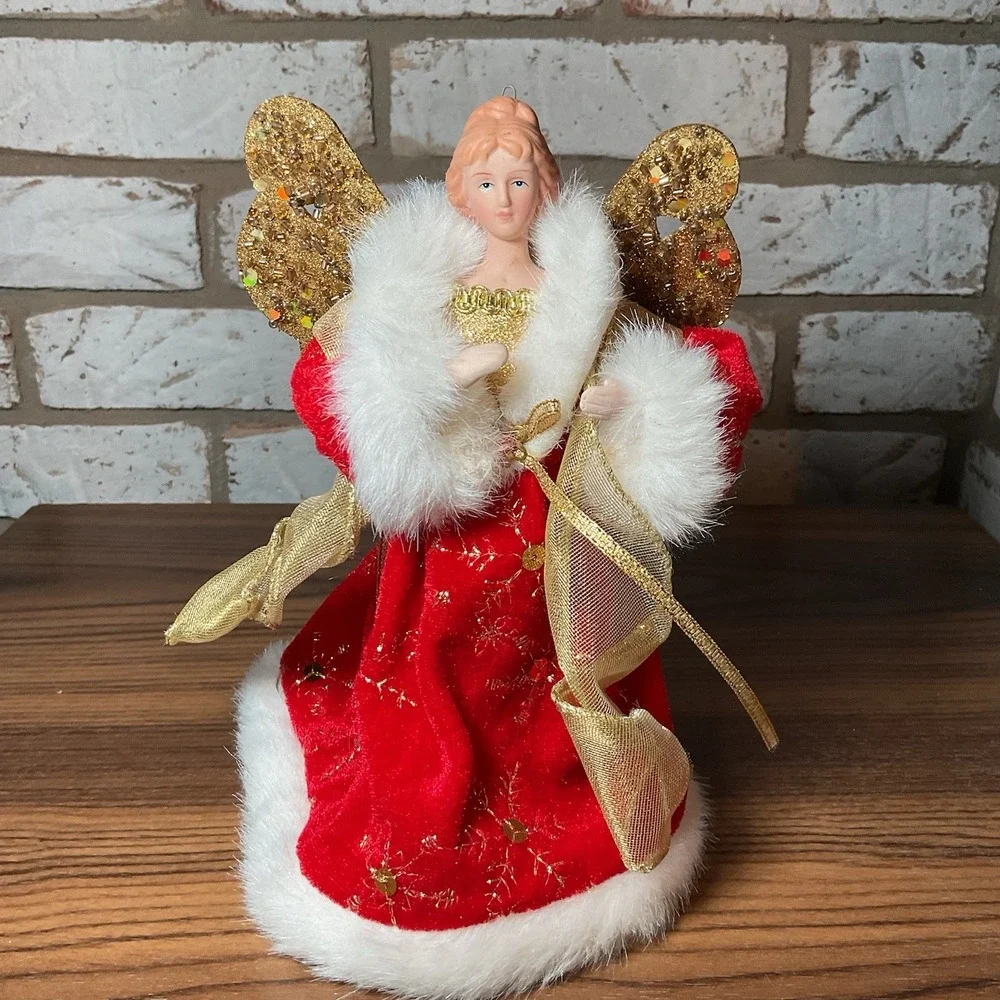 Vintage Mini Christmas Angel Tree Topper 7.5